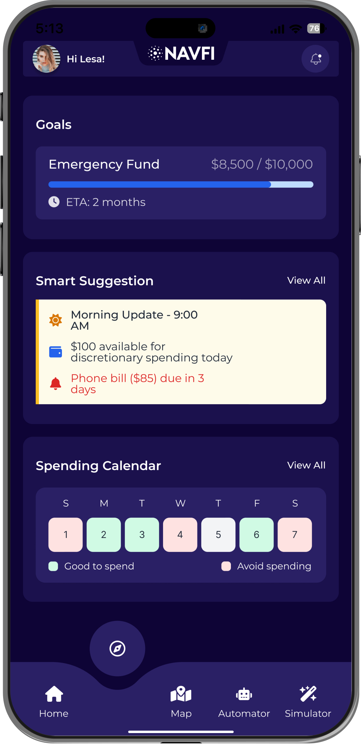 Features Phone mockup